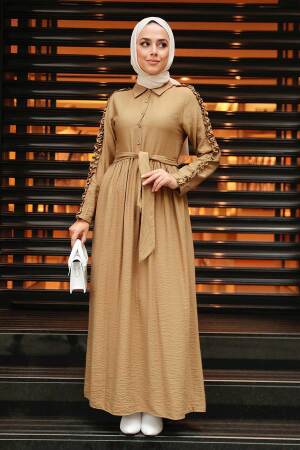 Mink Hijab Dress 3434V - 1