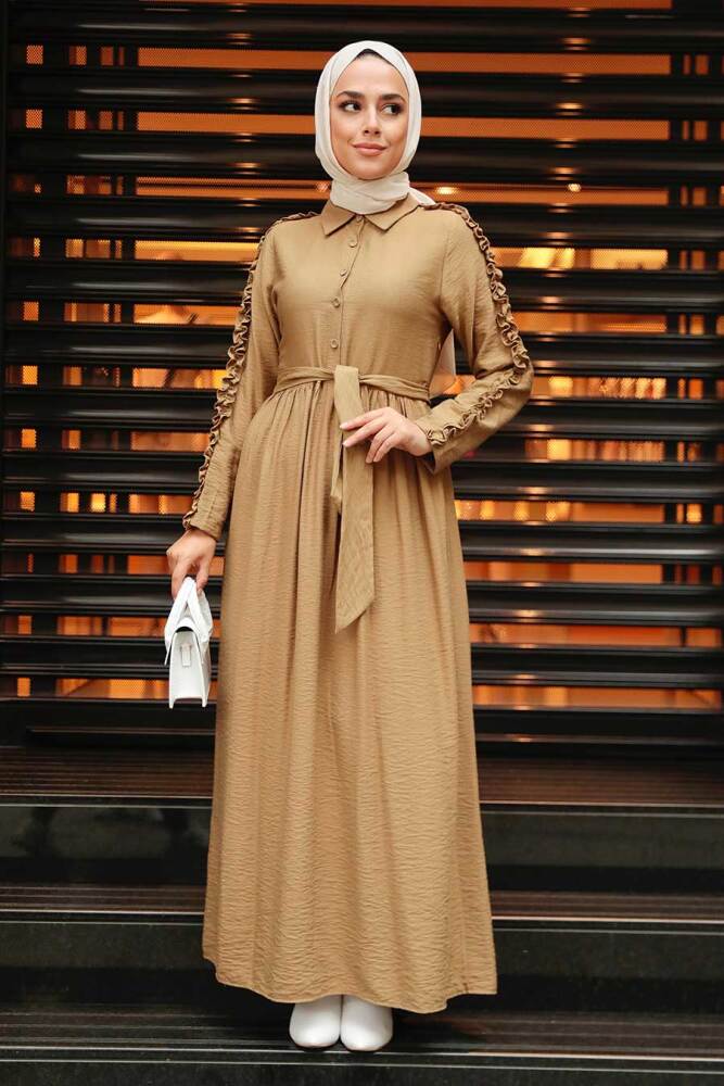 Mink Hijab Dress 3434V - 1