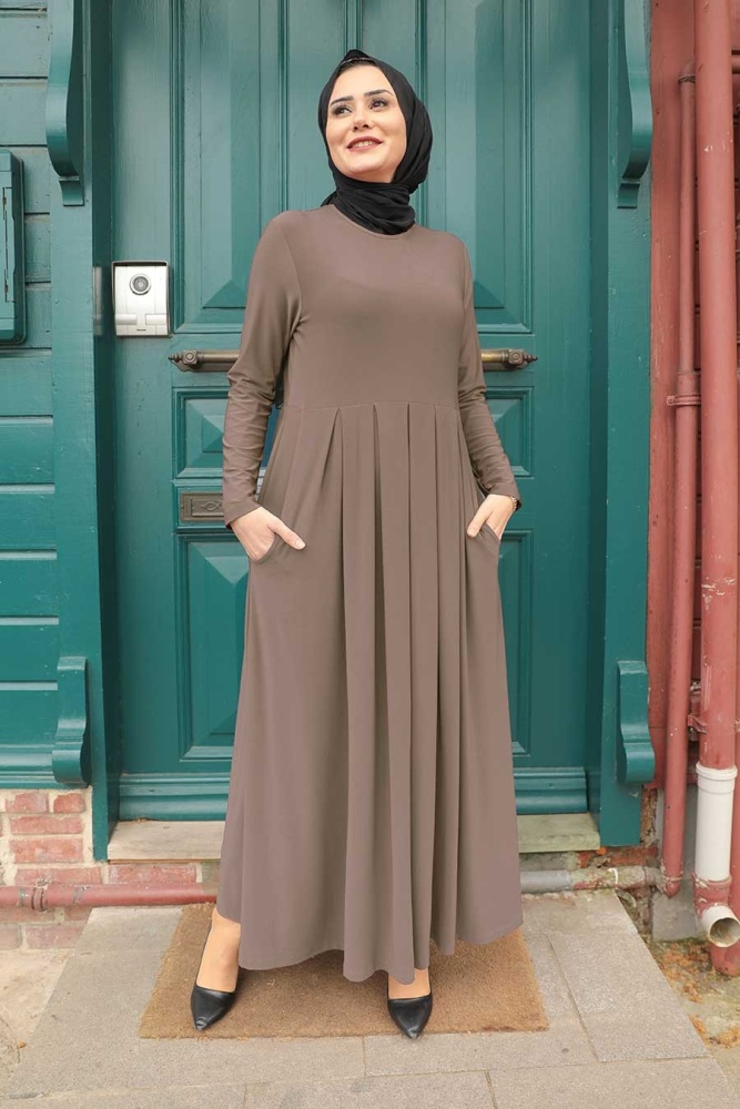 Mink Hijab Dress 4550V - 1