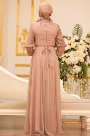 Neva Style - Modern Mink Islamic Clothing Prom Dress 21780V - 6
