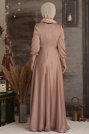 Mink Hijab Evening Dress 25520V - Thumbnail