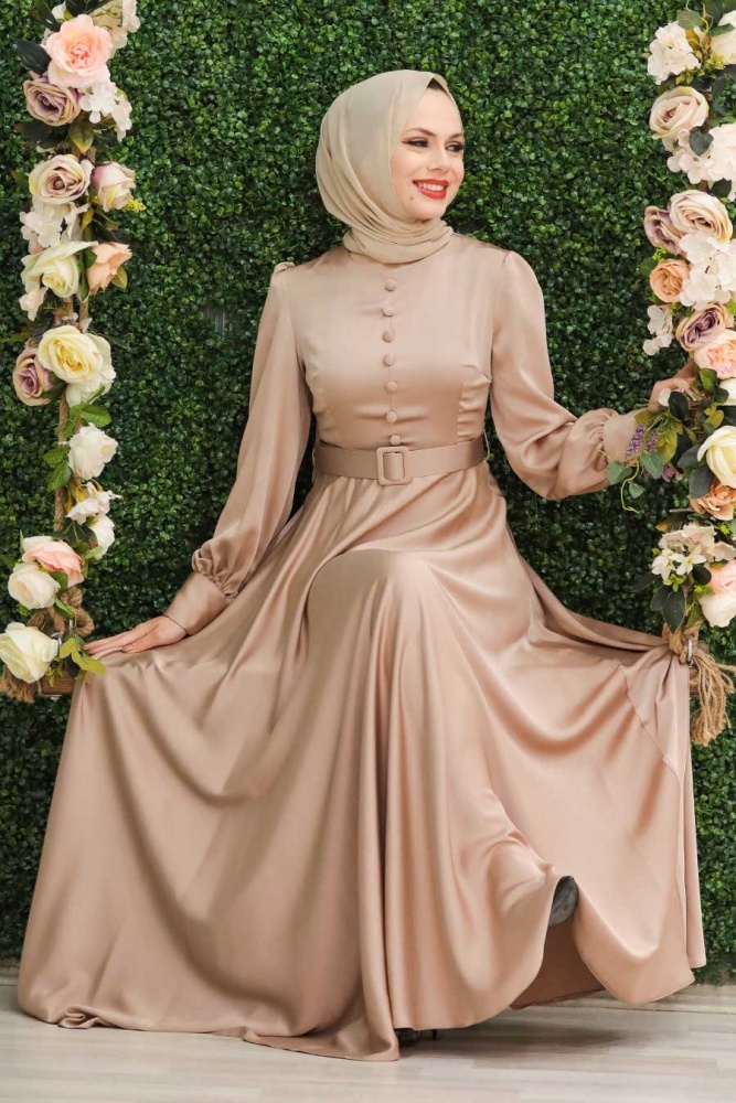 Neva Style - Luxorious Mink Islamic Wedding Gown 3038V - 1