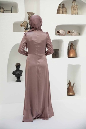Neva Style - Modern Mink Muslim Evening Gown 3381V - 2