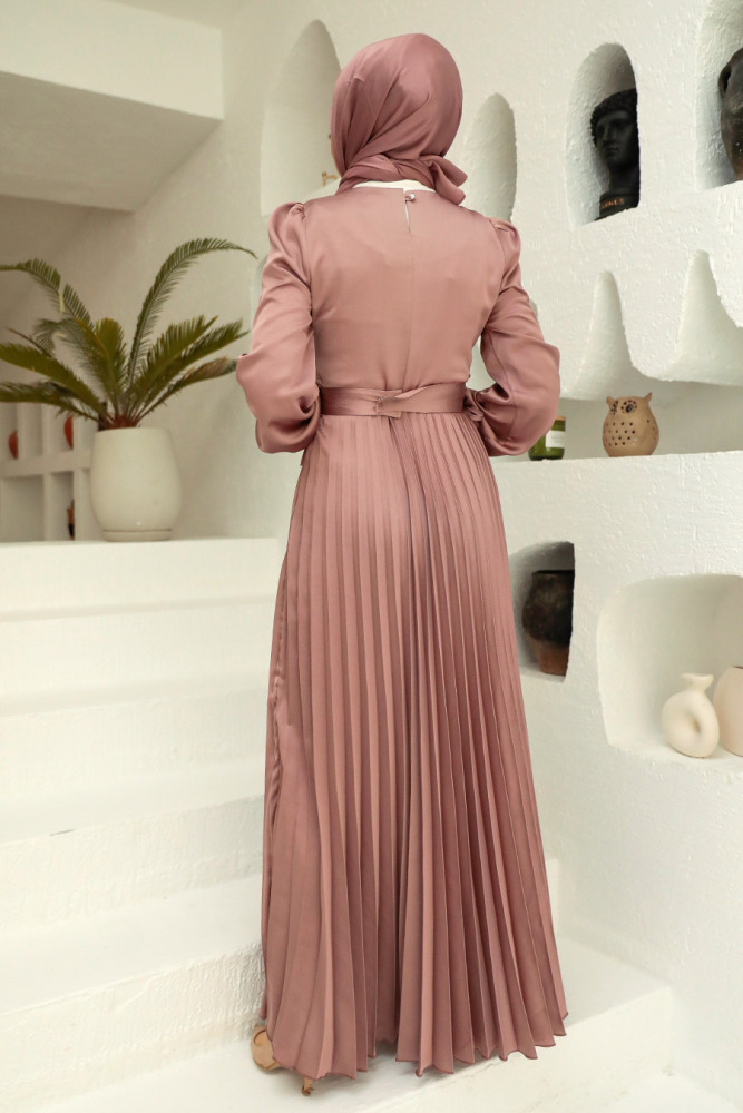Neva Style - Elegant Mink Islamic Clothing Wedding Dress 3452V - 3