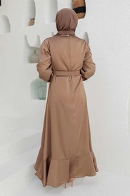 Neva Style - Elegant Mink Muslim Fashion Evening Dress 4566V - Thumbnail