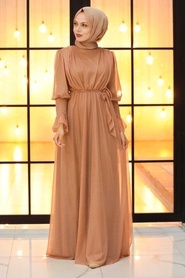 Mink Hijab Evening Dress 5367V - Thumbnail