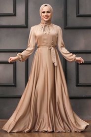 Neva Style - Long Mink Muslim Prom Dress 25130V - Thumbnail