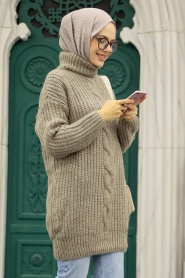 Mink Hijab Knitwear Sweater 30051V - Thumbnail
