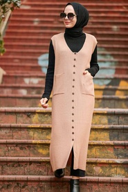 Mink Hijab Knitwear Vest 3324V - Thumbnail
