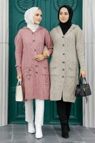 Mink Hijab Knitwear Cardigan 70020V - Thumbnail