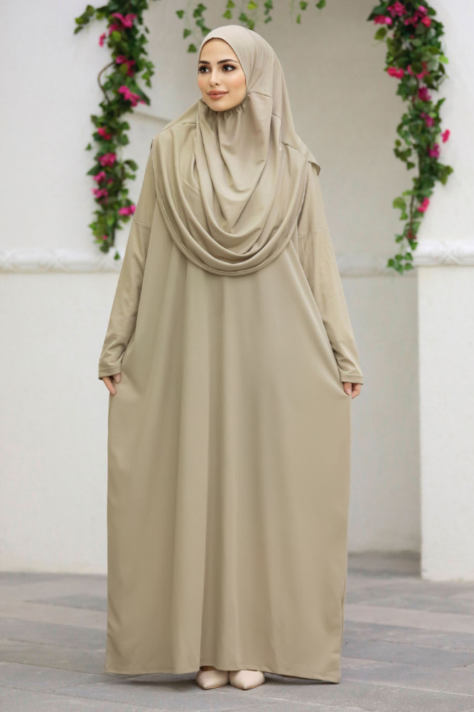 Mink Hijab Prayer Dress 18301V - 1