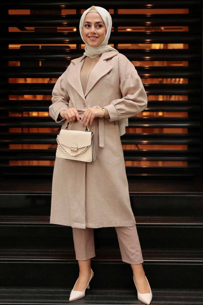Mink Hijab Stamp Coat 5802V - 7
