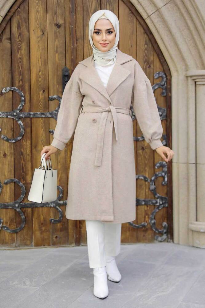 Mink Hijab Stamp Coat 5802V - 2