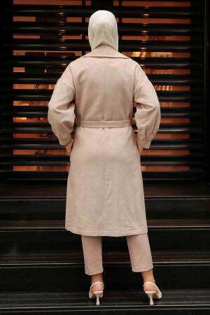 Mink Hijab Stamp Coat 5802V - 8