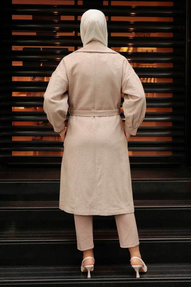 Mink Hijab Stamp Coat 5802V - 9