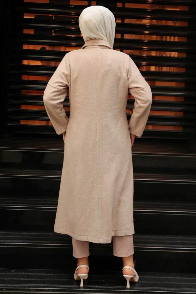 Mink Hijab Stamp Coat 5808V - 5