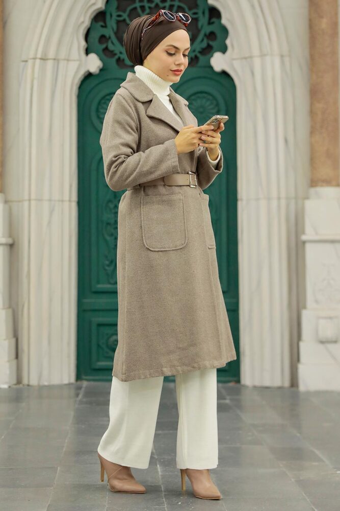Mink Hijab Stamp Coat 5809V - 1