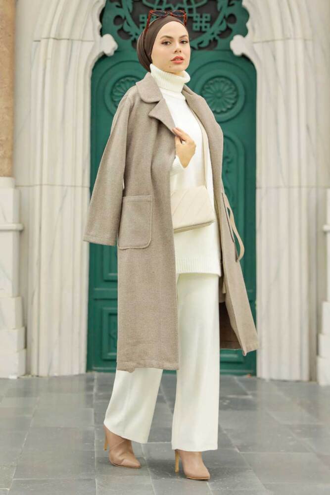Mink Hijab Stamp Coat 5809V - 5