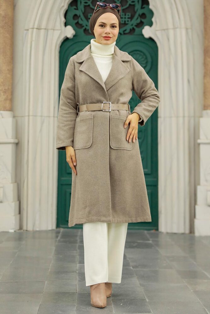 Mink Hijab Stamp Coat 5809V - 2