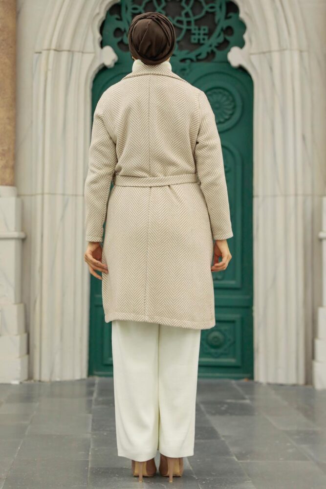Mink Hijab Stamp Coat 5825V - 8