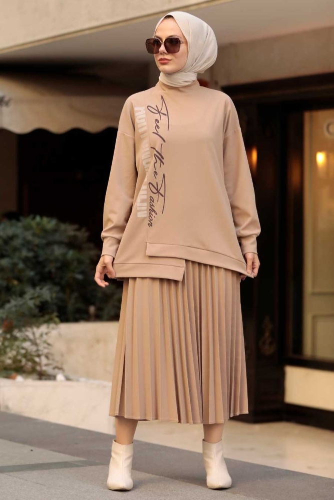 Mink Hijab Suit Dress 19239V - 1