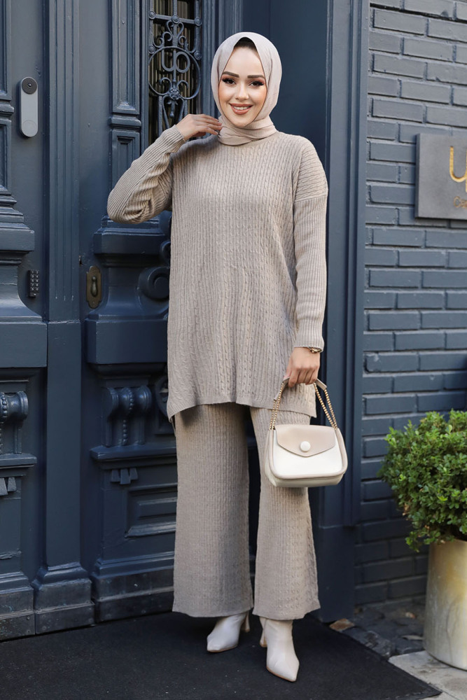 Mink Knitwear Muslim Dual Suit 33450V - 1