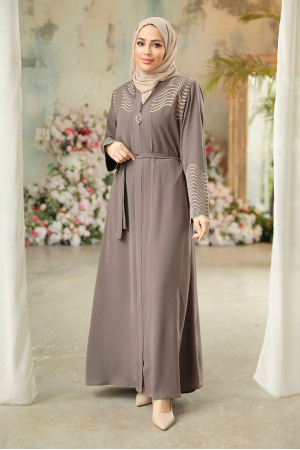 Mink Modest Plus Size Abaya 29105V - 1
