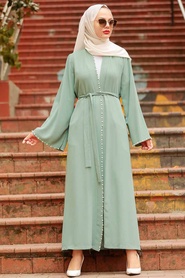 Mint Hijab Abaya 41021MINT - Thumbnail