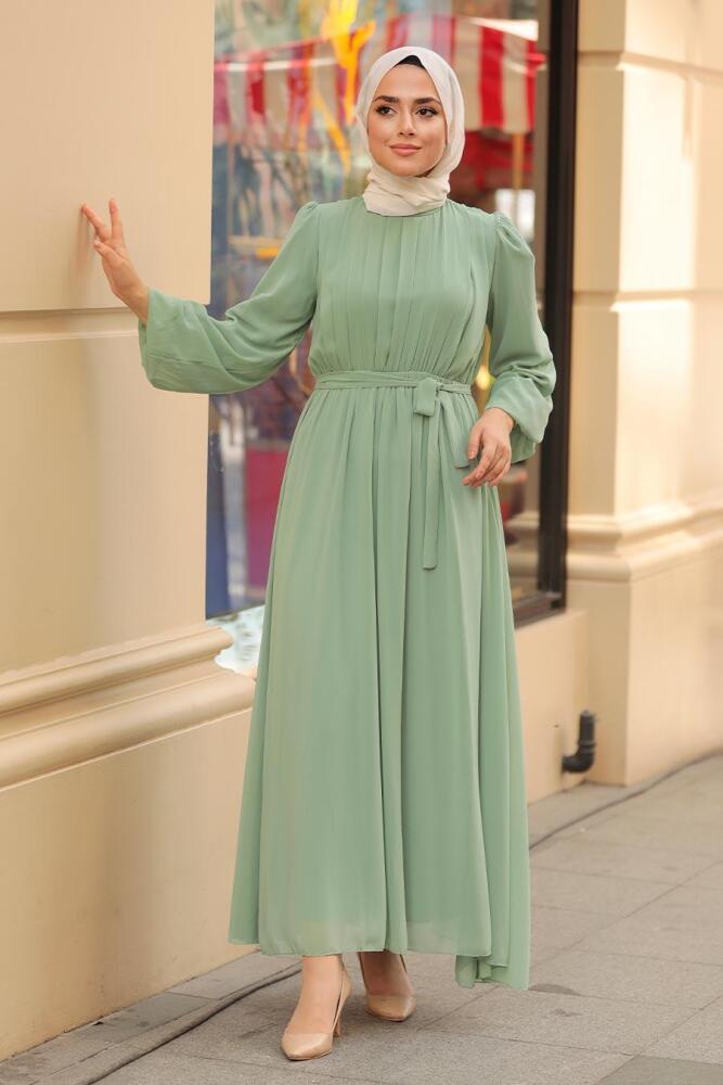 Mint Hijab Dress 10337MINT - 2