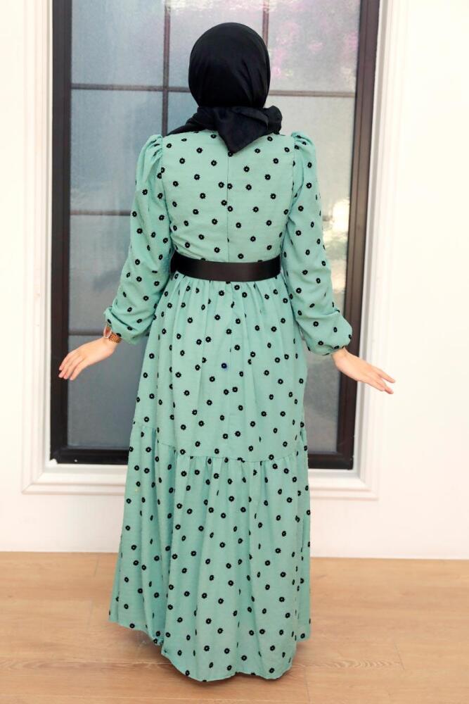 Mint Hijab Dress 12250MINT - 2