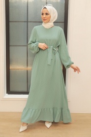 Mint Hijab Dress 1688MINT - Thumbnail