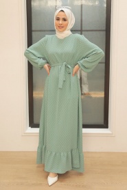 Mint Hijab Dress 1688MINT - Thumbnail
