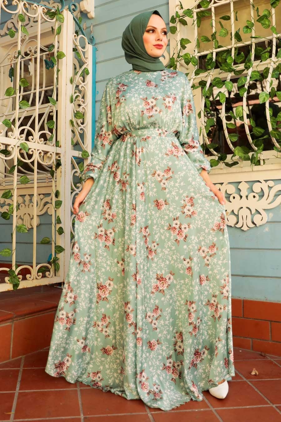 Mint Hijab Dress 22160MINT
