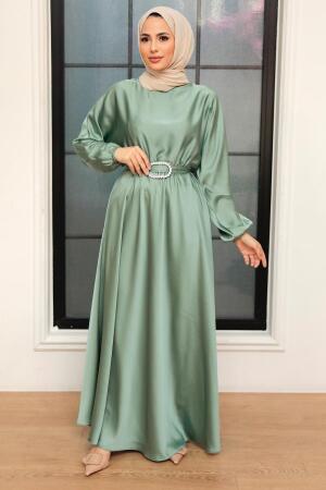 Mint Hijab Dress 5727MINT - 2