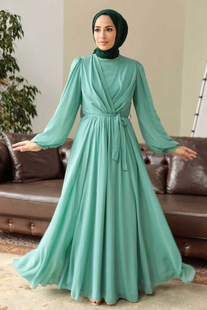 Mint Hijab Dress 5796MINT - 1
