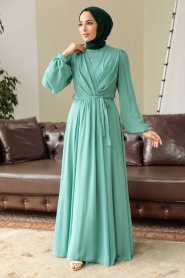 Mint Hijab Dress 5796MINT - Thumbnail