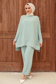 Mint Hijab Dual Suit Dress 13010MINT - Thumbnail