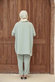Mint Hijab Dual Suit Dress 13010MINT - Thumbnail