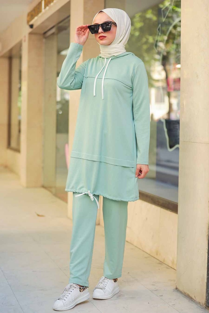Mint Hijab Dual Suit Dress 61740MINT - 1