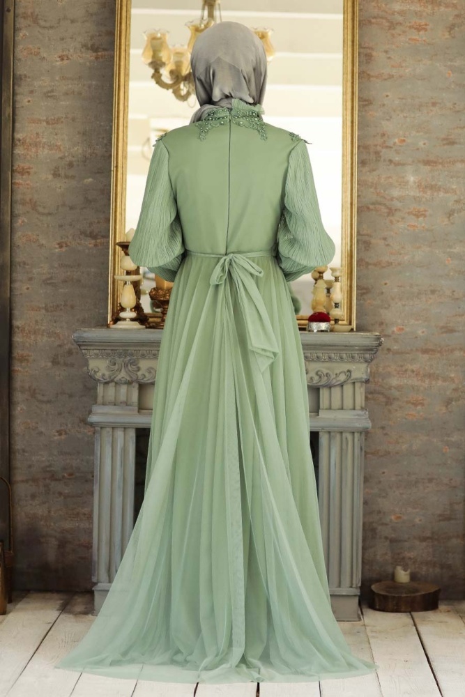 Neva Style - Modern Mint Islamic Clothing Prom Dress 21780MINT - 2