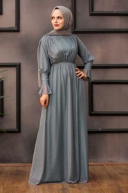 Neva Style - Mint Turkish Hijab Bridesmaid Dress 5367MINT - Thumbnail