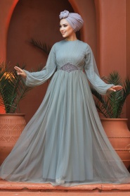 Neva Style - Stylish Mint Modest Evening Gown 54230MINT - Thumbnail