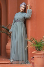 Neva Style - Stylish Mint Modest Evening Gown 54230MINT - Thumbnail