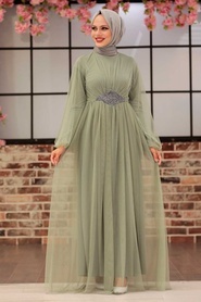 Neva Style - Stylish Mint Modest Evening Gown 54230MINT - Thumbnail