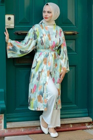 Mint Hijab Kimono 14840MINT - Thumbnail