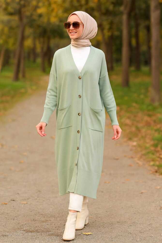Neva Style - Mint Hijab Knitwear Cardigan 33650MINT - 1
