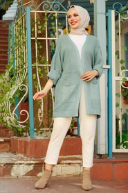 Mint Hijab Knitwear Cardigan 7904MINT - Thumbnail