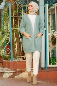 Mint Hijab Knitwear Cardigan 7904MINT - Thumbnail