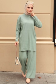 Mint Hijab Knitwear Double Suit 3398MINT - Thumbnail