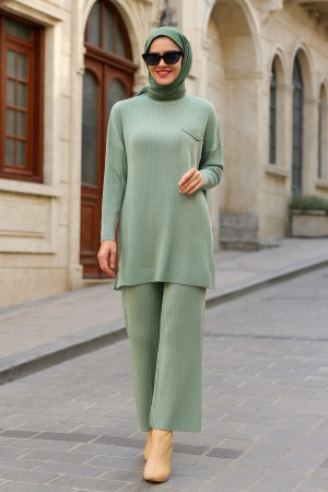 Mint Hijab Knitwear Double Suit 34060MINT - 1